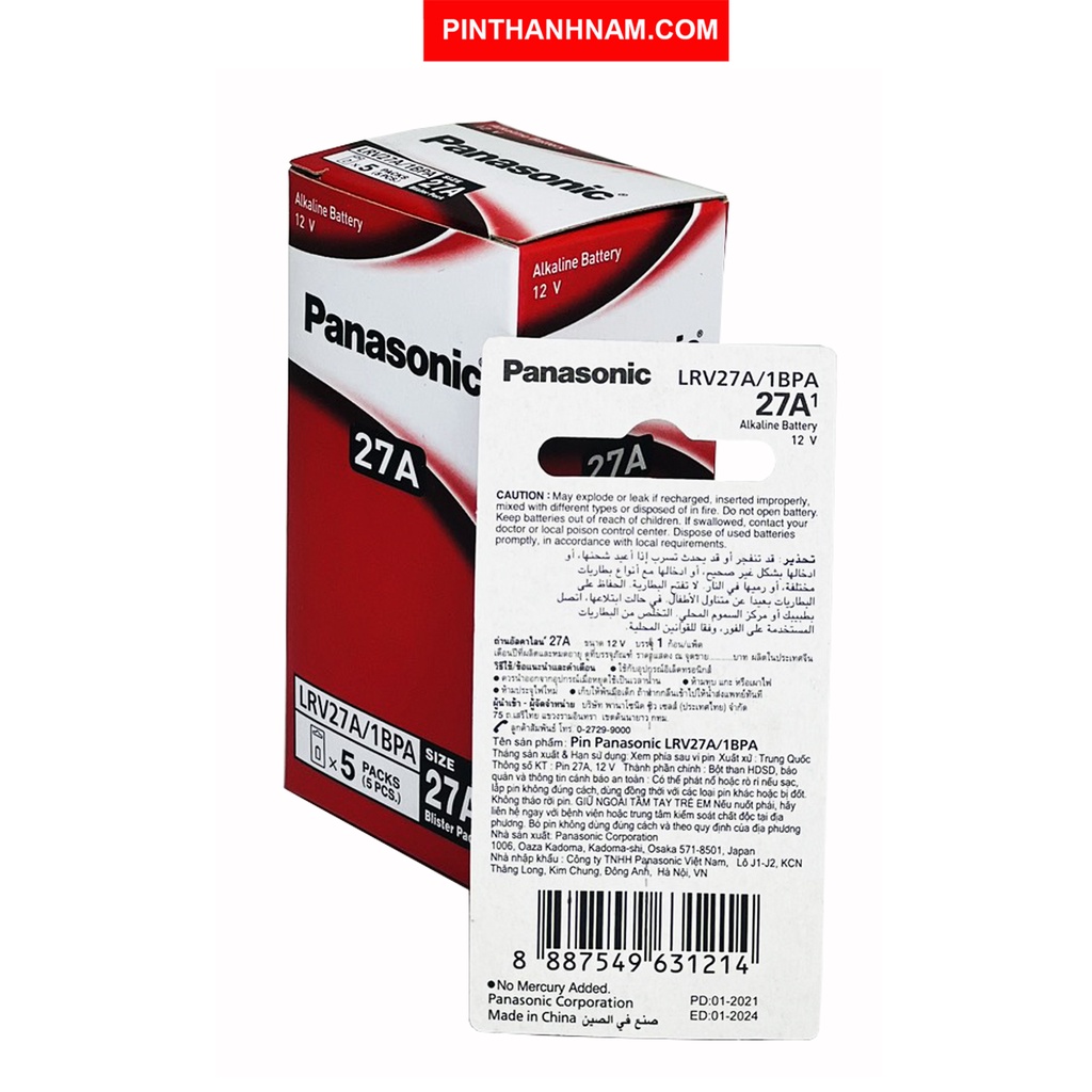 Pin A27 Panasonic 12v alkaline chính hãng thay pin cửa cuốn