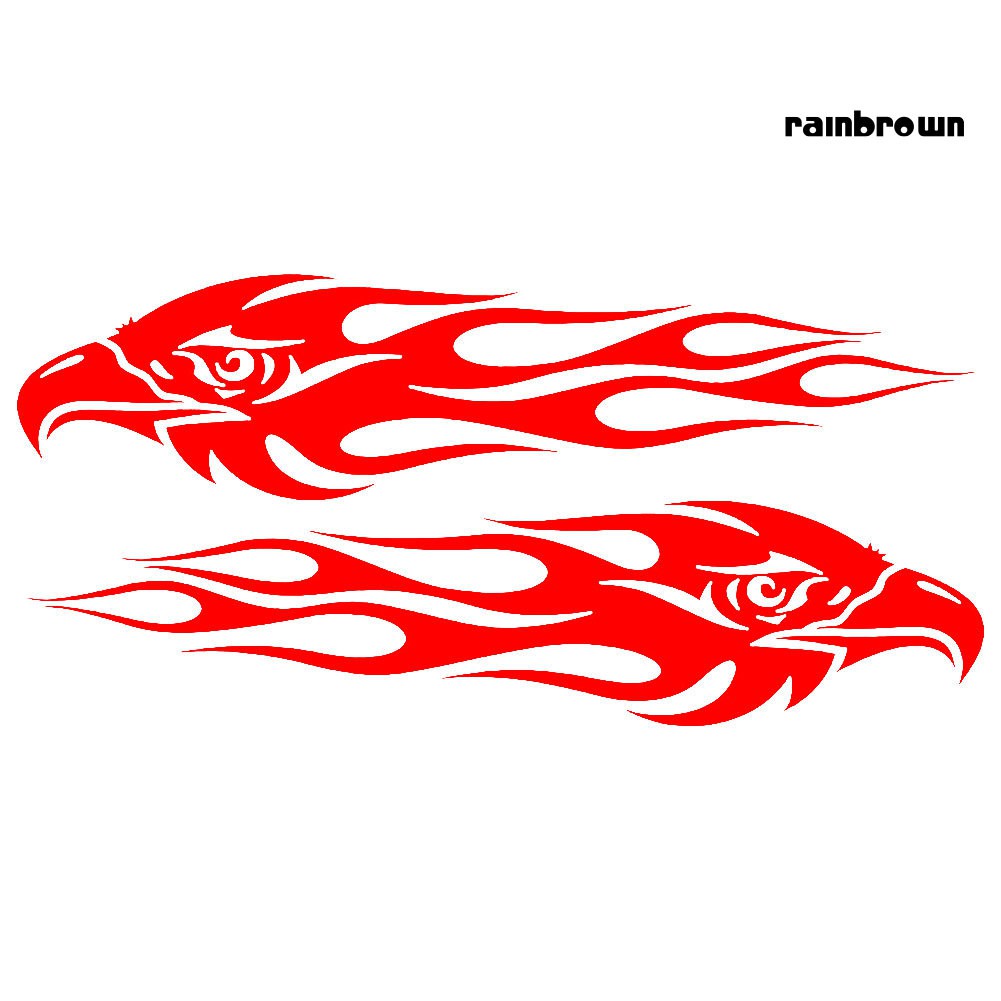 2 Miếng Dán Trang Trí Xe Hơi Hình Ngọn Lửa Độc Đáo