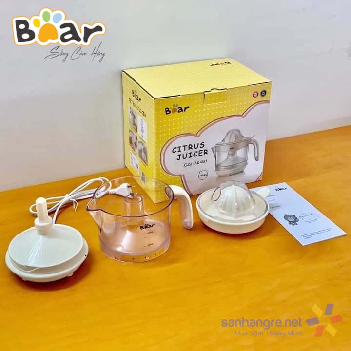 Máy vắt cam tự động, nguyên tép, không sợ đắng Bear CZJ-A04B1 dung tích 400ml - Hàng chính hãng, bảo hành 18 tháng