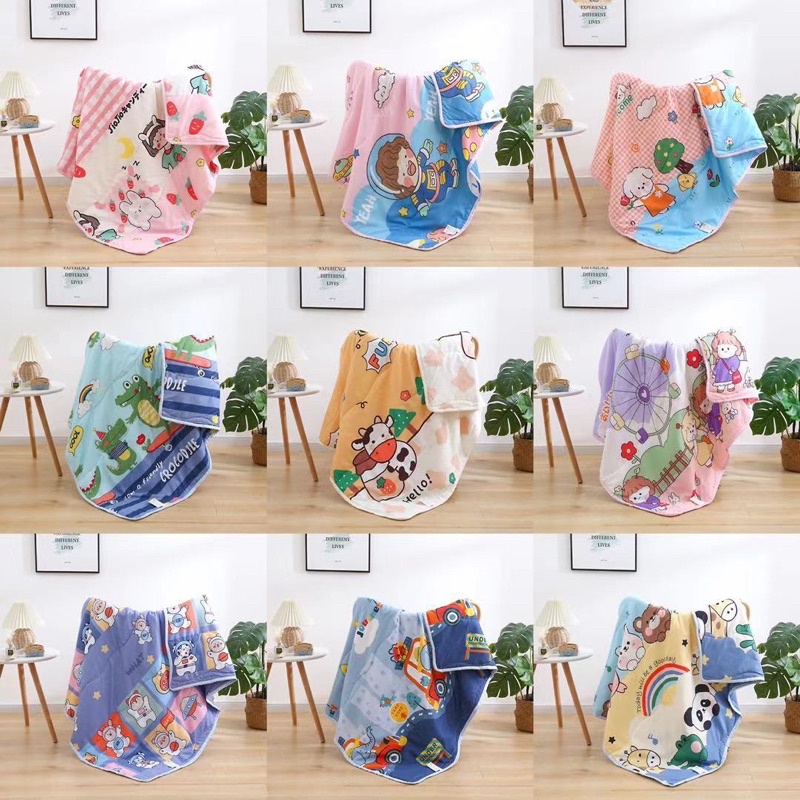 Chăn Đũi cho bé xuất Nhật mẫu chăn hè cho bé hàng Cao Cấp mềm mịn 1m1x1m4 dùng được 4 mùa