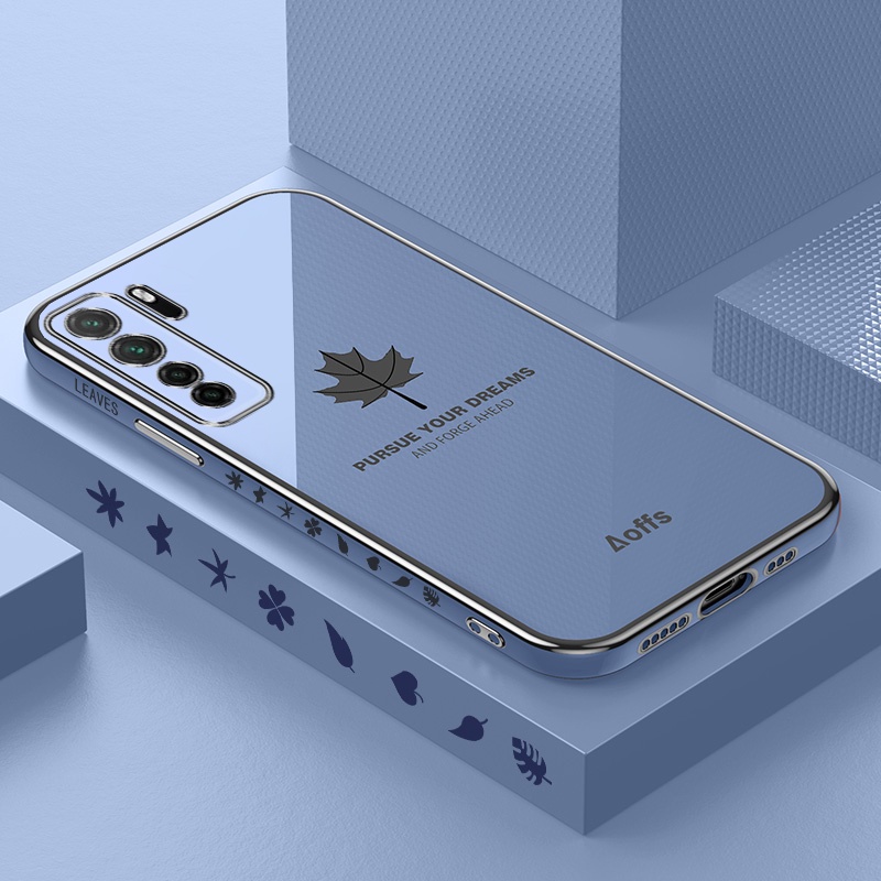 Ốp Điện Thoại Mềm Họa Tiết Lá Phong Có Dây Đeo Cho Huawei Y9S Y9 Y7 Pro Nova 7SE Y7 Y6P Nova 8i