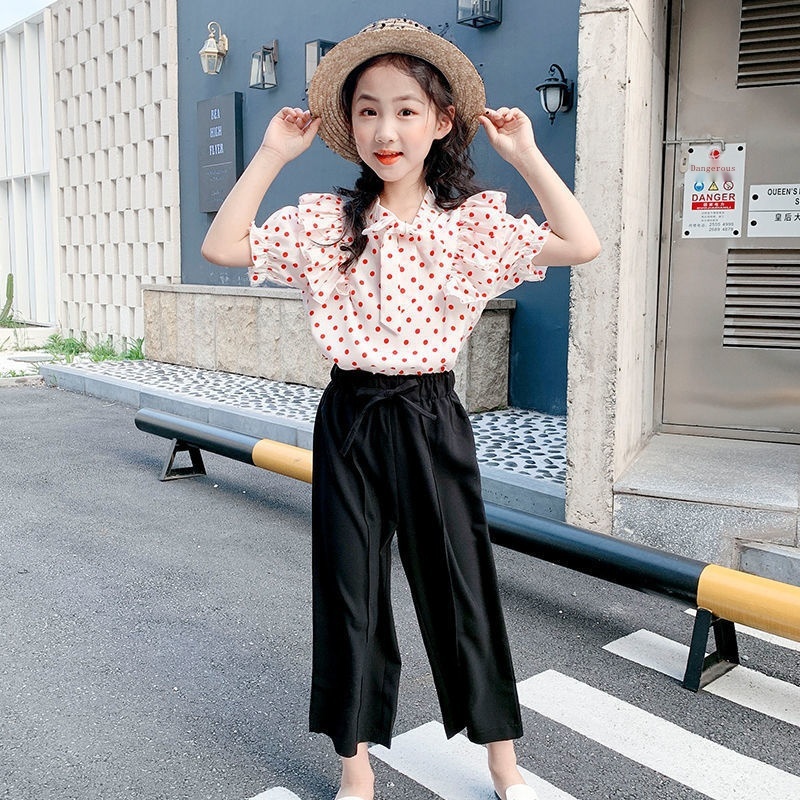 Bộ Áo Sơ Mi Hai Món Thời Trang Mùa Hè Dành Cho Bé Gái 12-11 Tuổi