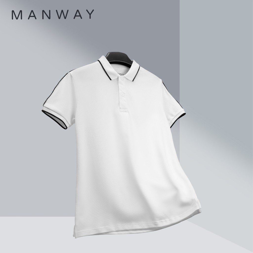 Áo thun Polo nam Cotton 240gsm phiên bản ComfortMax 1.0 phối vai đen dày dặn lịch sự thoải mái tối đa PL154 - MANWAY | BigBuy360 - bigbuy360.vn