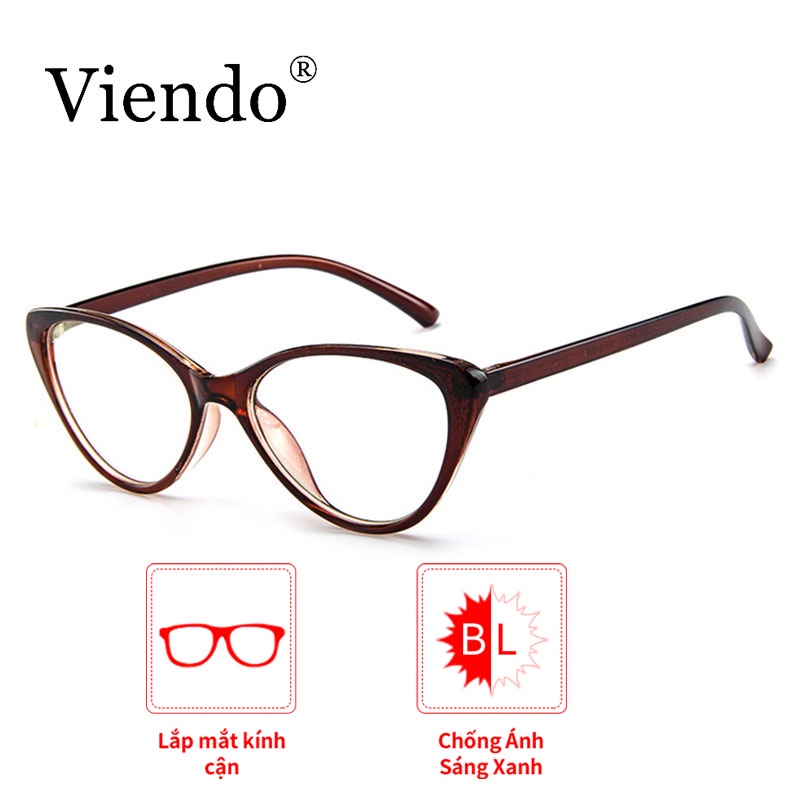 Kính thời trang VIENDO gọng nhựa dẻo kiểu dáng mắt mèo cho nữ