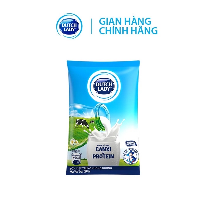 SỮA  BỊCH CGHL KHÔNG ĐƯỜNG 180ml-48 bịch