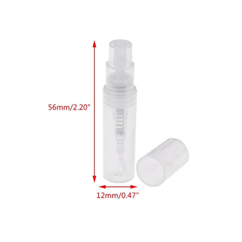Set 100 Chai Rỗng Mini 2ml Trong Suốt Dạng Xịt