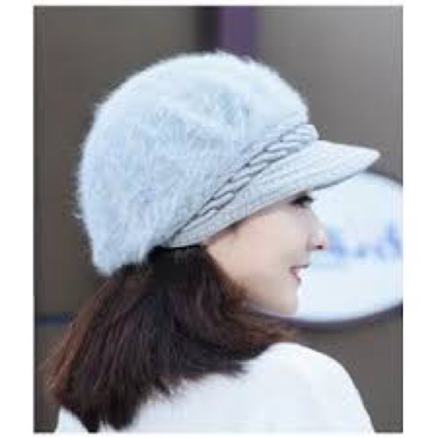 Mũ len lông thỏ lưỡi trai Hàn Quốc với thiết kế điệu Đà sang chảnh | WebRaoVat - webraovat.net.vn