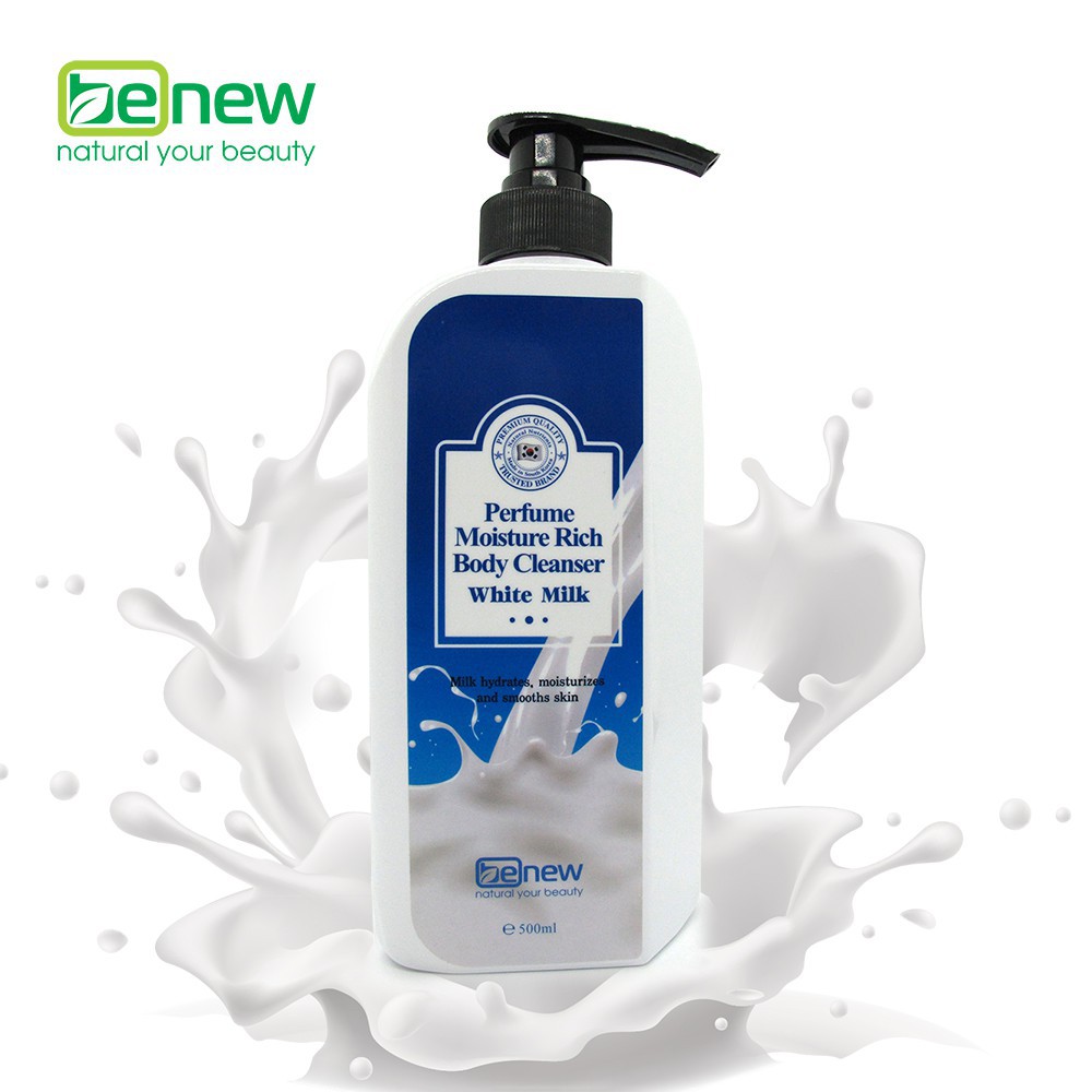 Sữa tắm Benew Perfume Moisture Rich Body Cleanser White Milk (500ml) – Hàn Quốc Chính Hãng
