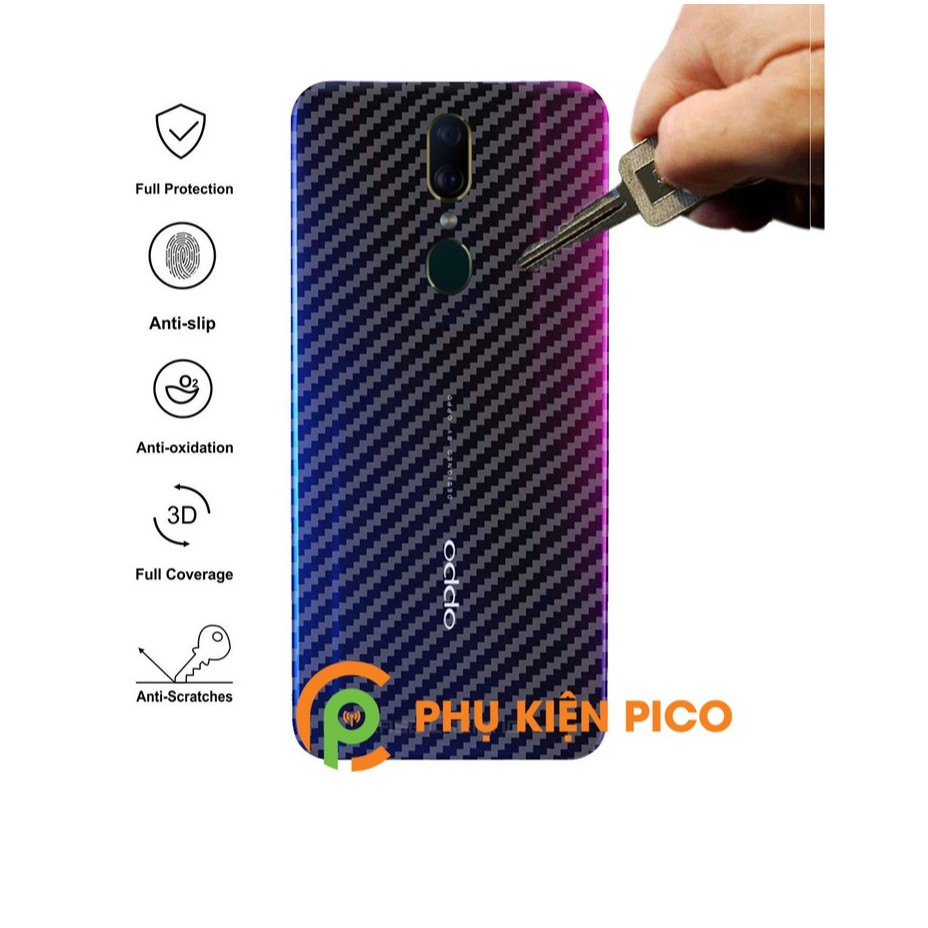 Bộ 3 tấm dán lưng mặt sau vân carbon 3D trong suốt cho điện thoại OPPO F11, OPPO F11 Pro, OPPO A9 2020