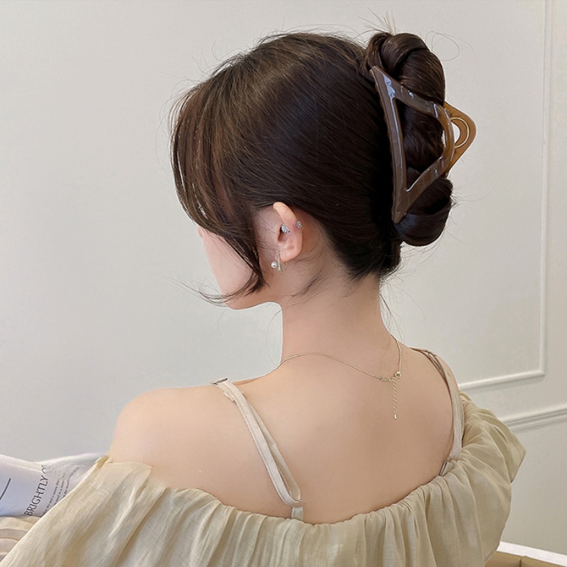 Kẹp Tóc Hình Tam Giác Trong Suốt Đơn Giản Phong Cách Hàn Quốc