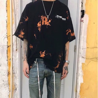 🔆Áo thun unisex tay lỡ loang màu vàng đen 🔆