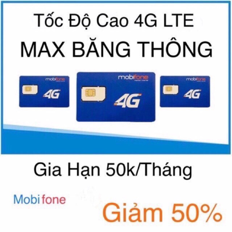 Sim 4G Mobifone ED50 vào mạng thả ga không giới hạn chỉ 50k tháng