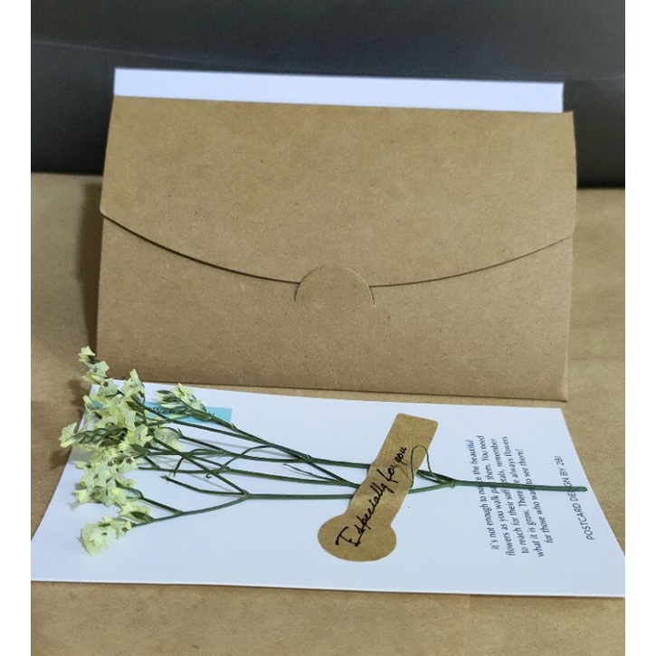 Thiệp hoa khô handmade, thiệp kraft phong cách vintage