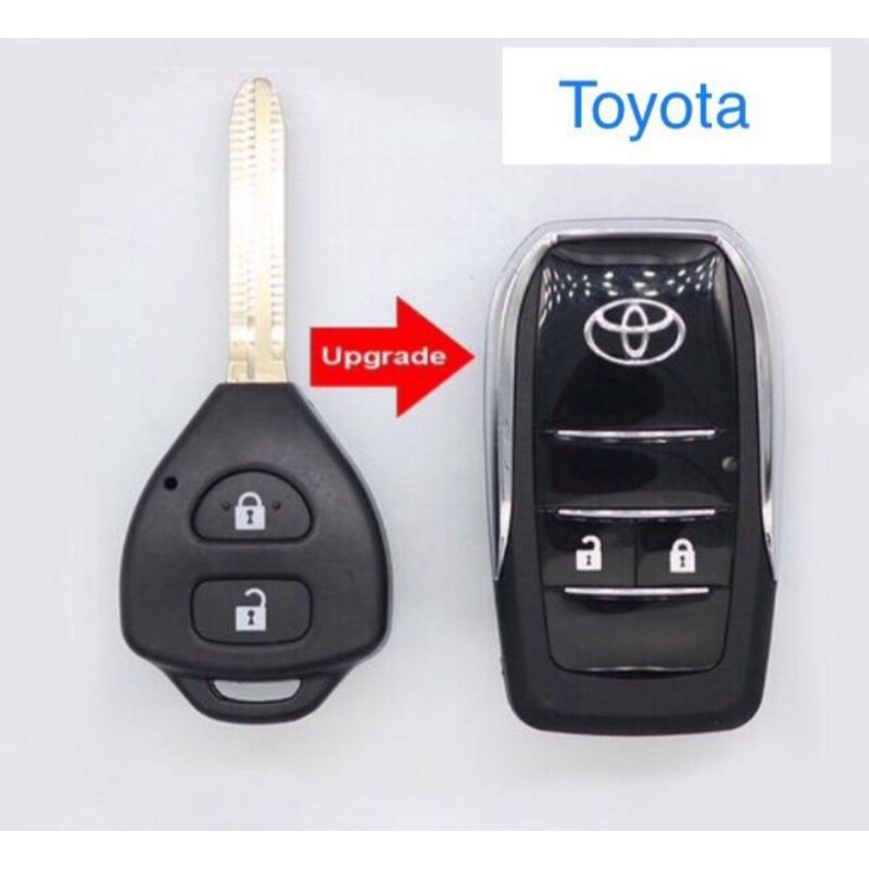 Vỏ chìa khóa độ gập toyota 2 nút  xe Innova , Camry , Vios , Corolla , Fortune , Yaris , Hilux