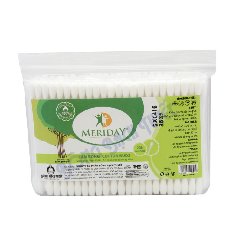 Tăm bông Meriday (400 que/gói)