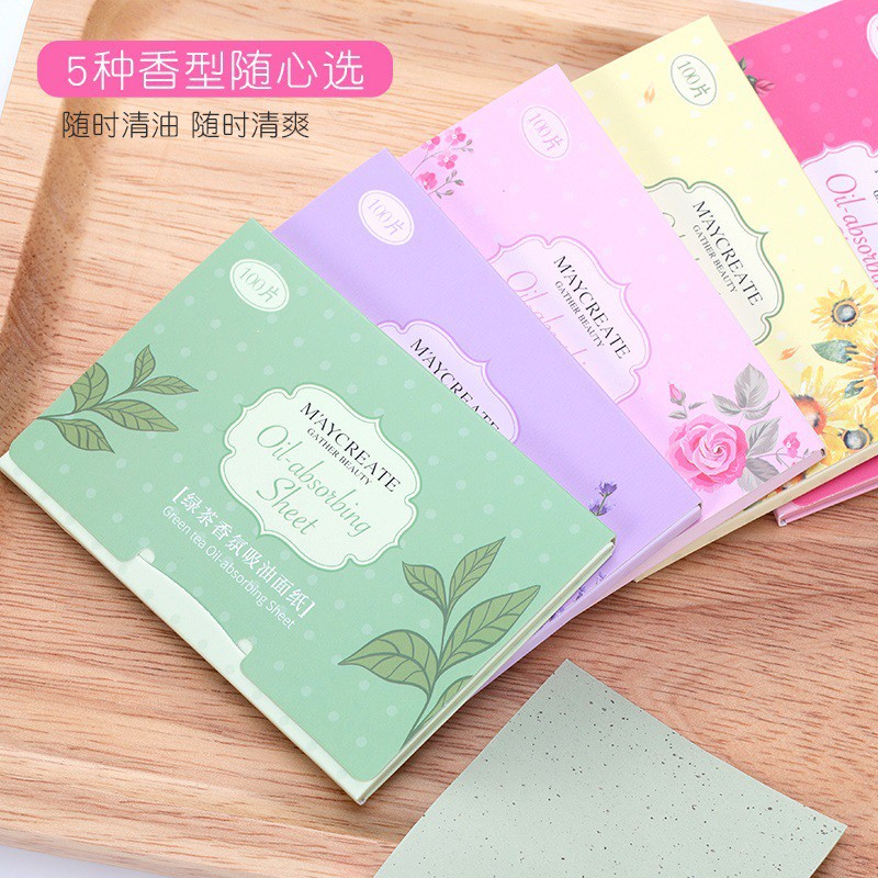 MAYCREATE Hộp 100 giấy thấm dầu nhỏ gọn tiện lợi | BigBuy360 - bigbuy360.vn