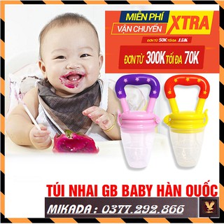 Túi nhai ăn dặm silicon chống hóc dai mềm cao cấp an toàn cho bé, Túi nhai Hàn Quốc