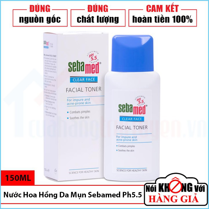 [CHÍNH HÃNG] Nước Hoa Hồng Cân Bằng Da Và Se Khít Lỗ Chân Lông Cho Da Mụn Sebamed ph5.5 150Ml Đức