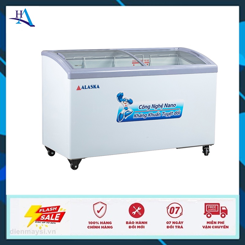 TỦ ĐÔNG TRƯNG BÀY KEM ALASKA 310 LÍT KC-310 NHÔM (R134A) +FREE SHIP TP.HCM,NGOÀI TỈNH GIAO CÓ TÍNH P