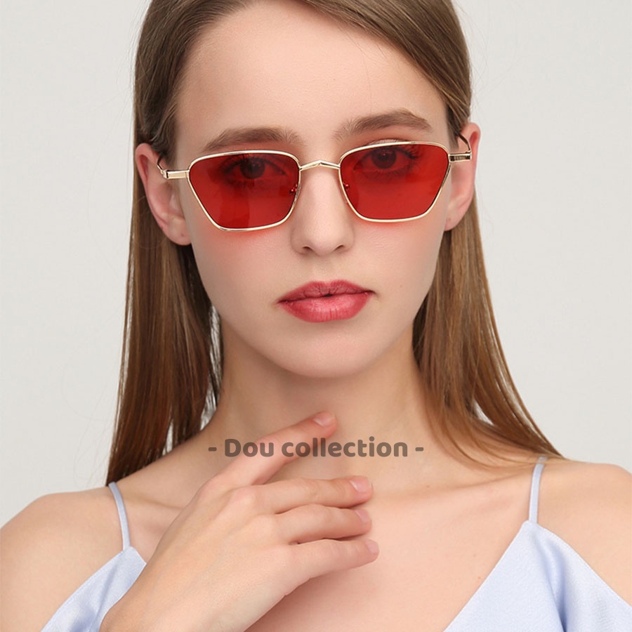 [Nowship2h] Kính Mát (Kính Râm) Cao Cấp Hình Vuông Gọng Kim Loại Phong Cách Hàn Quốc - Carl Fitow - Mã MK032