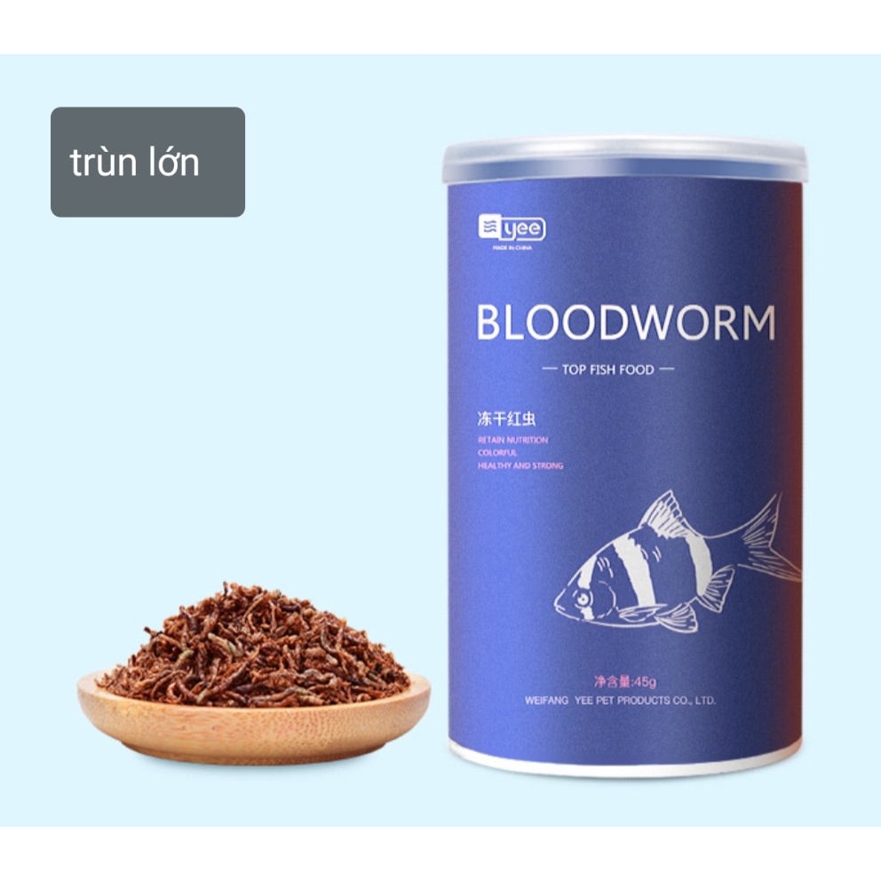 Trùn huyết sấy khô , thức ăn cá cảnh