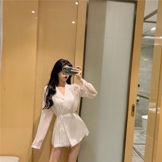 Áo vest voan kèm đai thanh lịch