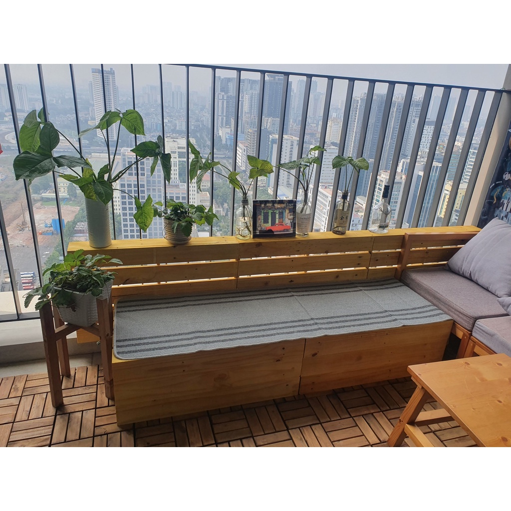 Tổng Hộp gỗ Giường Pallet - pallet làm bàn ghế sofa - Hộp Pallet decor làm giường đã sơn chống mốc