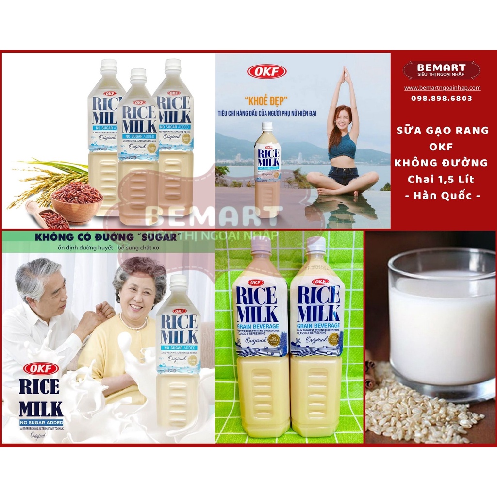 Nước Gạo Rang OKF Rice Milk Hàn Quốc Chai 1,5 Lít