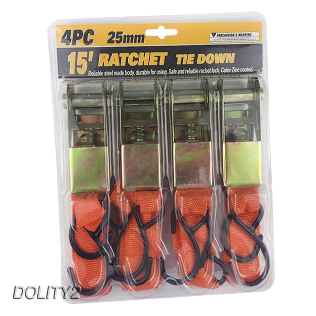 [Dolity2] Dây Buộc Hành Lý 15Feet Có Bánh Cóc Cho Xe Hơi Xe Máy