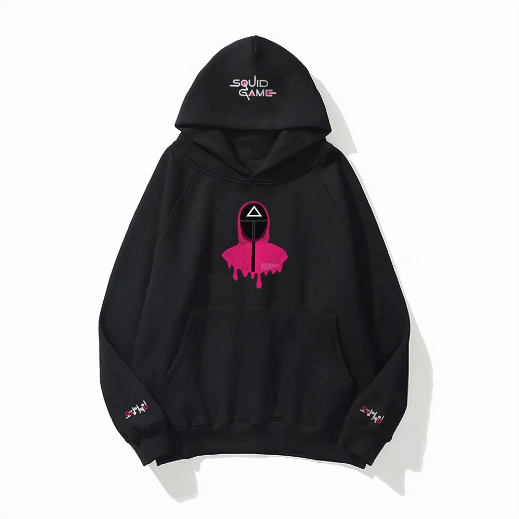 Áo Hoodie Unisex đôi form rộng nam nữ vải Nỉ Bông Squid Game