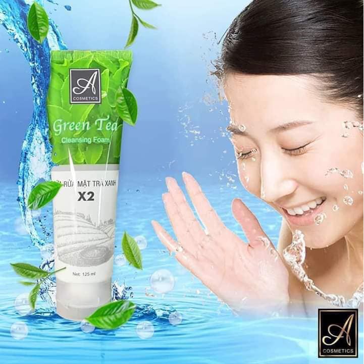 Sữa rửa mặt trà xanh x2 ngừa mụn kiềm dầu sáng da Acosmetics