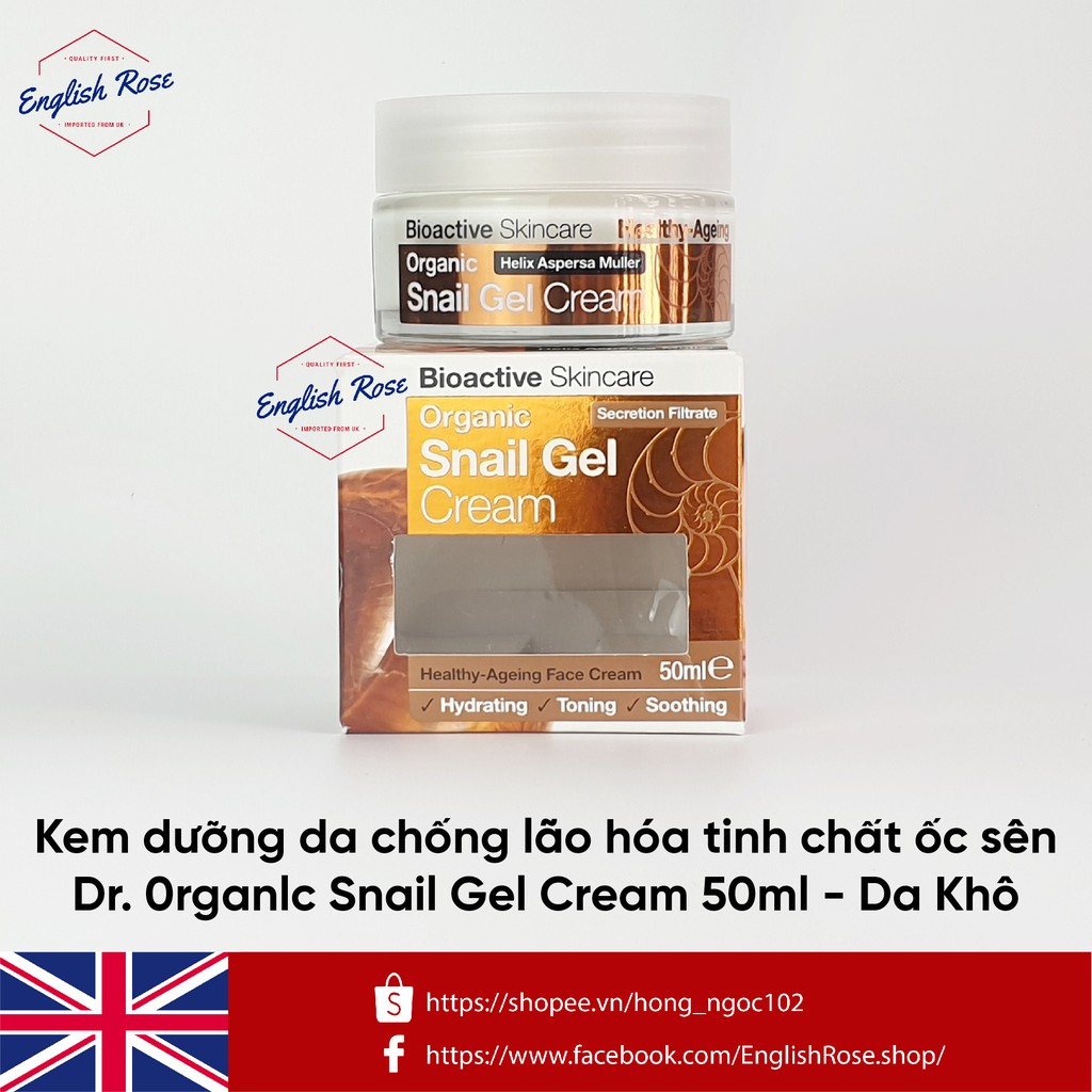 Kem dưỡng da chống lão hóa tinh chất ốc sên Dr.Organic Snail Gel 50ml