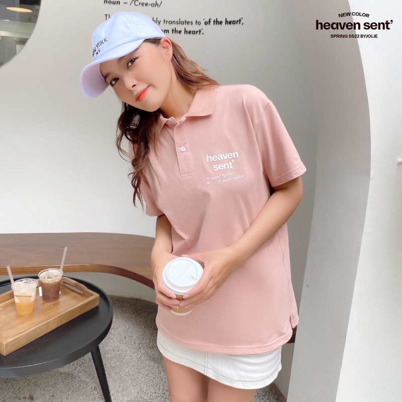 Áo polo cotton HEAVEN SENT form suông unisex cho cả nam và nữ