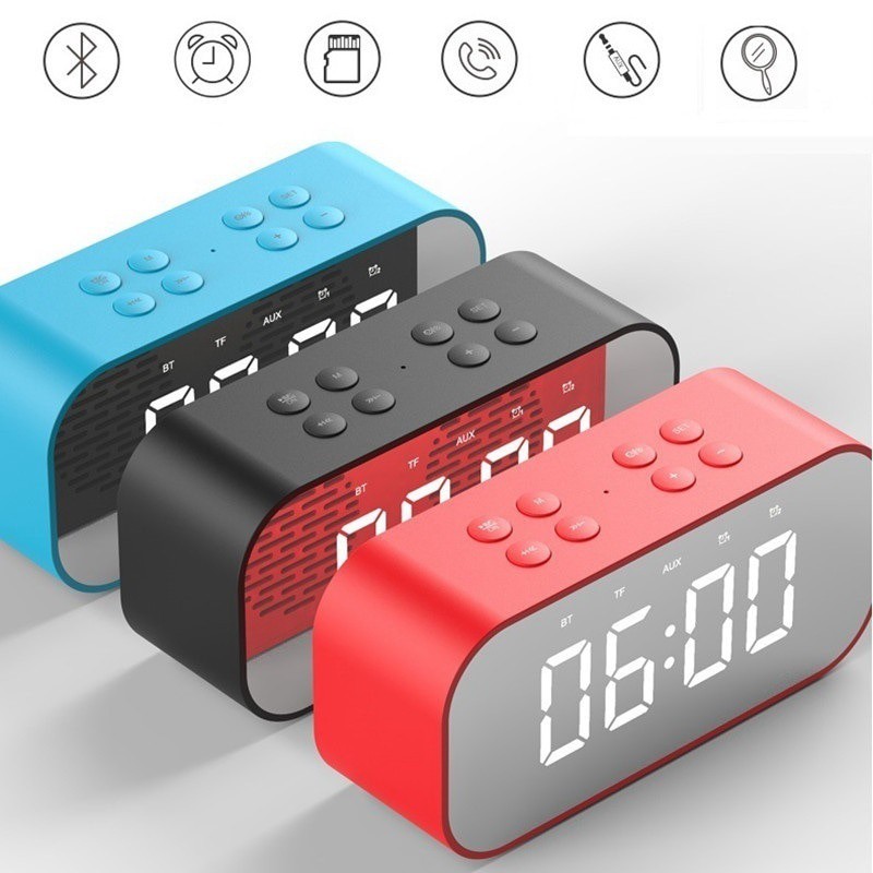 Loa Bluetooth bt501 tích hợp đồng hồ báo thức với đèn LED