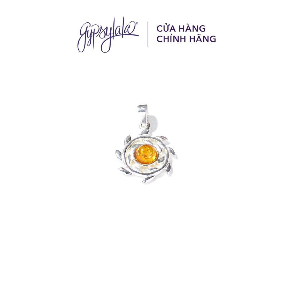 [Mã LT150 giảm 150k đơn 699k] Mặt dây chuyền khung bạc đá Hổ phách SP003255 Gypsy.lala