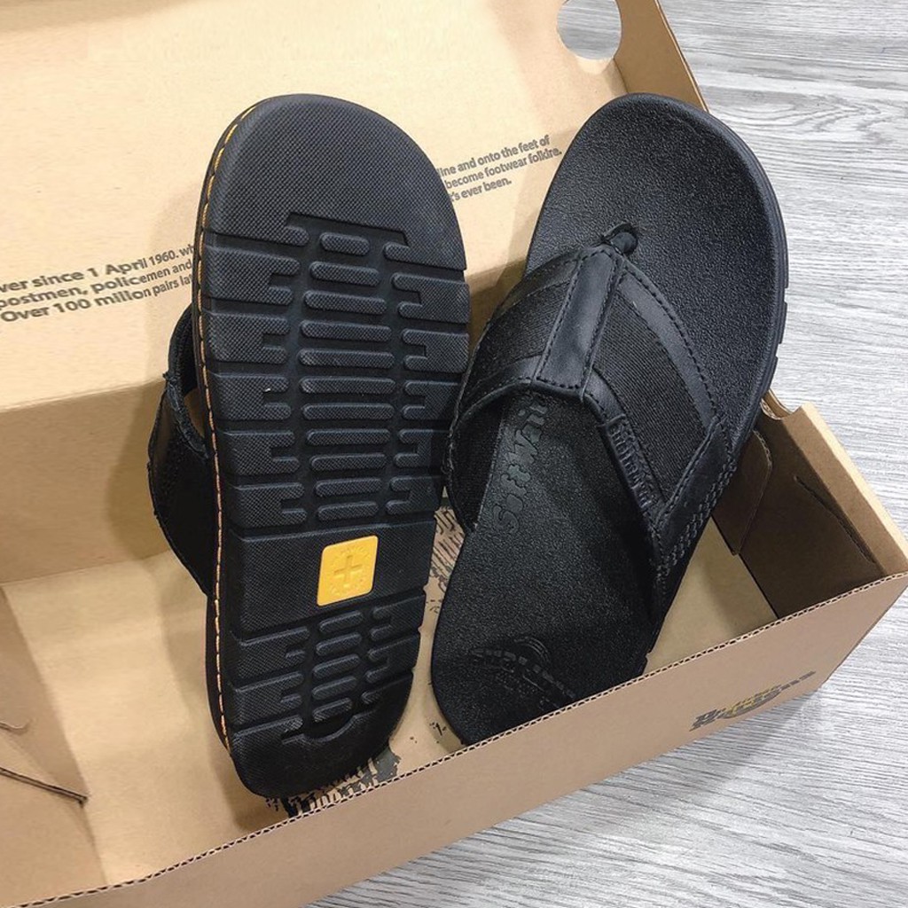 Dép Nam Đế Cao Doctor Dr Martens Chính Hãng ThaiLand, Dép Da Bò Nam Quai Kẹp FullBox Dr7