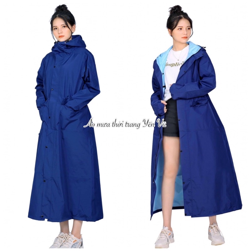 MT01 Áo mưa măng tô cho nam, nữ 2 lớp chống thấm nước tuyệt đối, thời trang cao cấp chống thấm, chống gió lạnh
