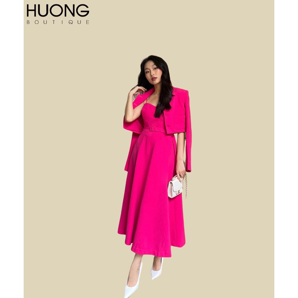 Váy 2 dây dài hồng sen HUONG BOUTIQUE HBV1216