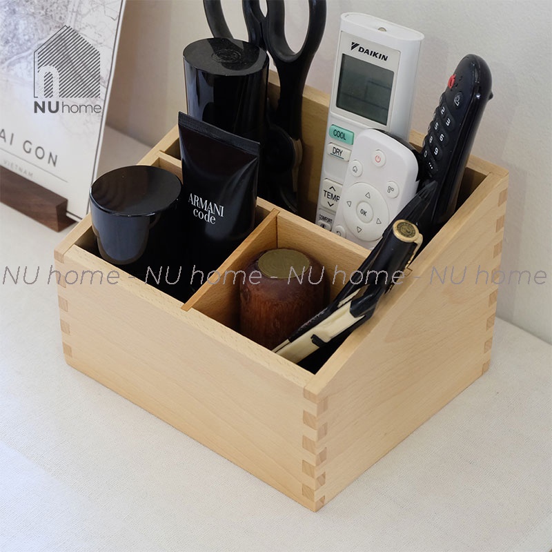nuhome.vn | Hộp đựng remote - Remi, hộp đựng bút vật dụng đa năng được thiết kế đơn giản bằng chất liệu gỗ cao cấp