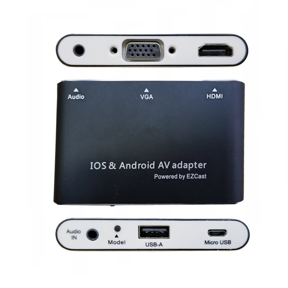 Bộ chuyển đổi đầu cắm lightning sang HDMI VGA cho iOS & Android , USB Micro / type-1080p