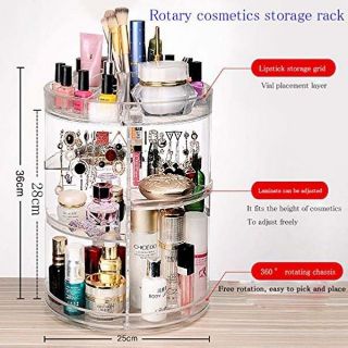 Free ship Khay mĩ phẩm lắp ghép xoay 360 độ loại to