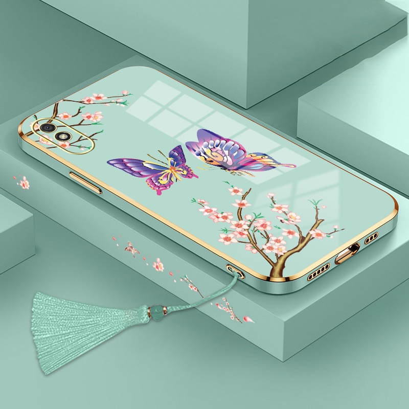 ốp lưng Redmi 9a Ốp Điện Thoại Silicon Họa Tiết Bươm Bướm Kèm Dây Đeo Cho Redmi 9a