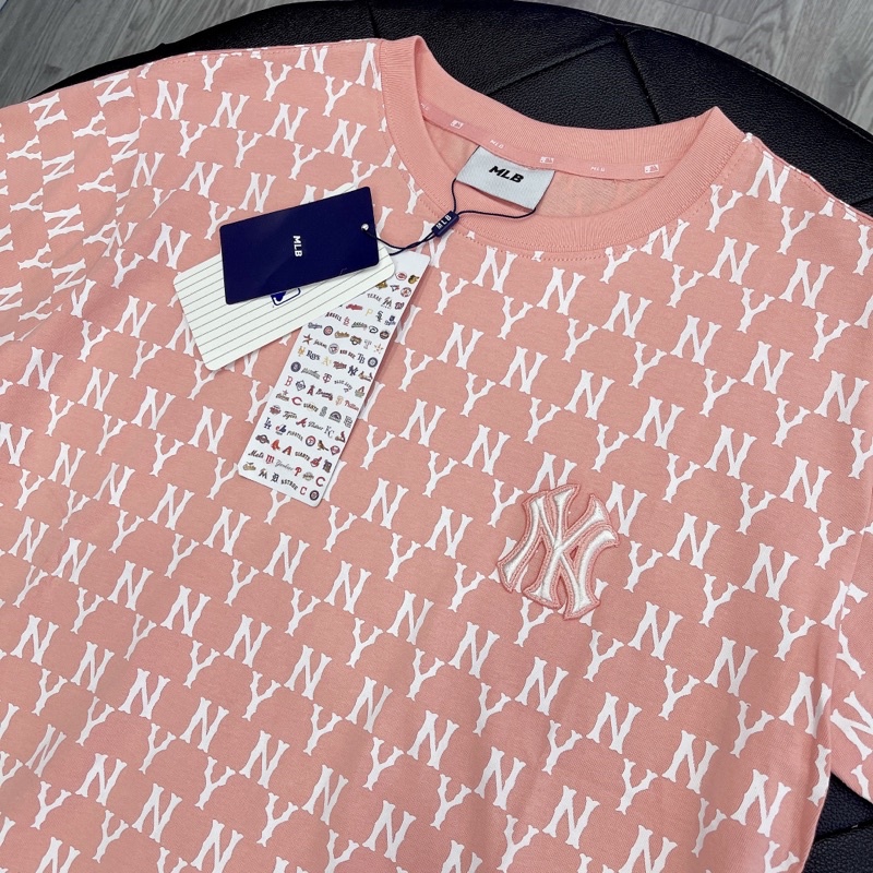 ⚡️[Hight Quality] - Áo Thun MLB Monogram All Over Over Fit Short Sleeve Pink, Áo Tee MLB