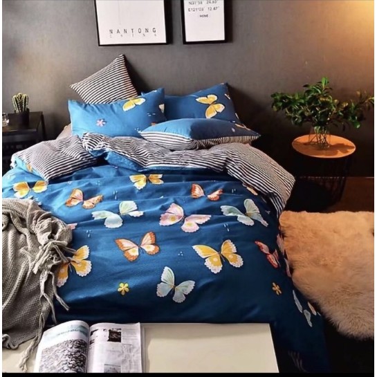 Bộ Chăn Ga Gối Cotton 3D Nhập 4 món mềm mịn thoáng mát