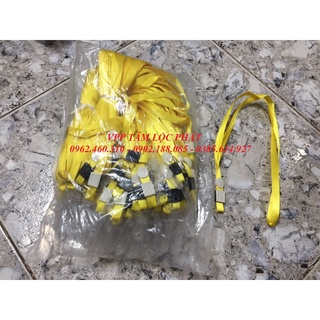 Sỉ 100 Dây đeo thẻ lụa móc nhựa MÀU VÀNG, bản rộng 1cm (LOẠI 1)