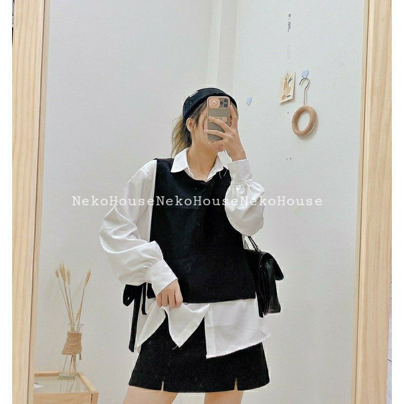 ❌GIÁ SỈ❌[ SẴN] Sét áo sơ mi kèm áo gile (Có Video tự quay + Ảnh thật) | BigBuy360 - bigbuy360.vn