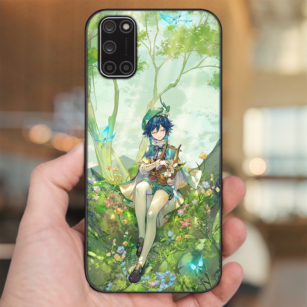 Ốp lưng Oppo A52, A92 viền đen in hình Venti Genshin Impact