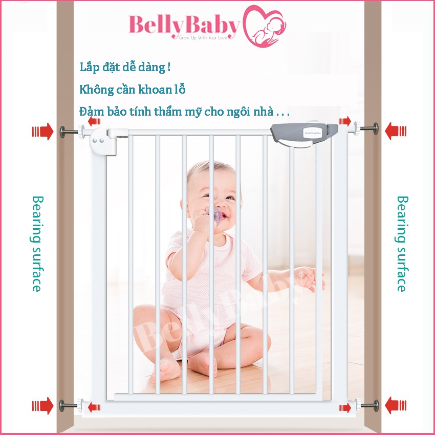 [ DEAL Giảm giá ] Thanh chắn cửa, thanh chắn cầu thang Bellybaby, bảo vệ an toàn cho trẻ nhỏ