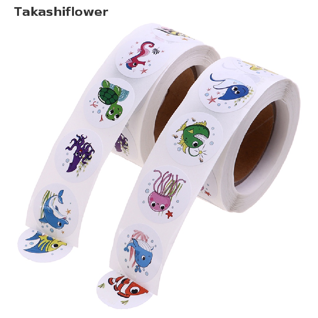 Set 500 Miếng Dán Trang Trí Sinh Nhật Hình Động Vật Biển Dễ Thương