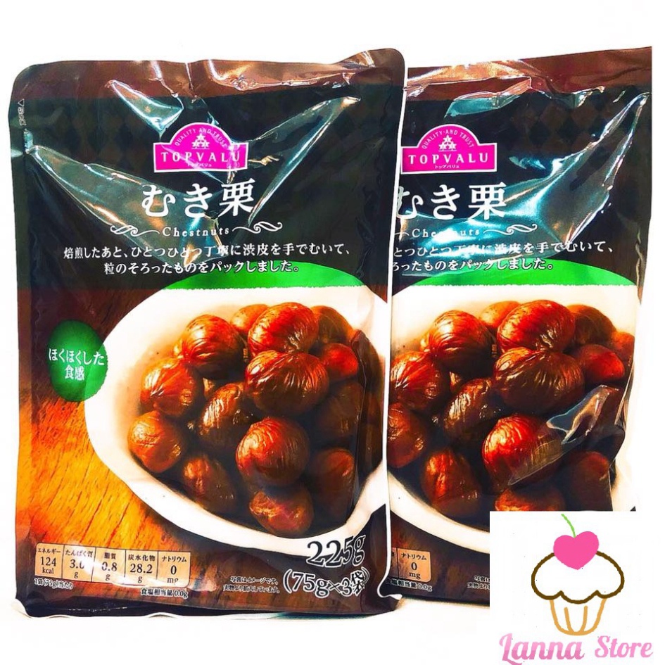 Hạt dẻ sấy khô bóc vỏ Topvalu gói 225 thơm thơm bùi bùi - Nhật Bản